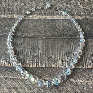 Vintage Aurora Borealis Crystal Beaded Necklace
